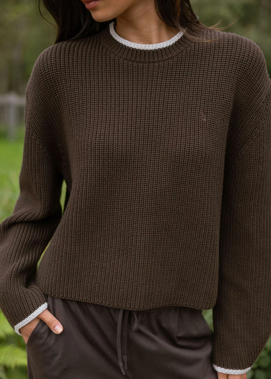 Knit crew tops